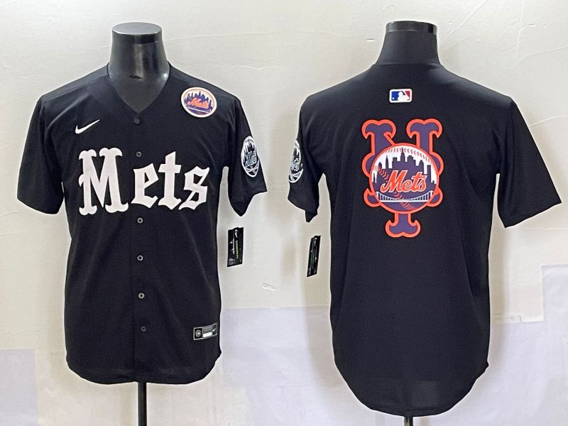Men 2025 New York Mets Blank Black Five generations Joint Name Nike MLB Jersey style 8